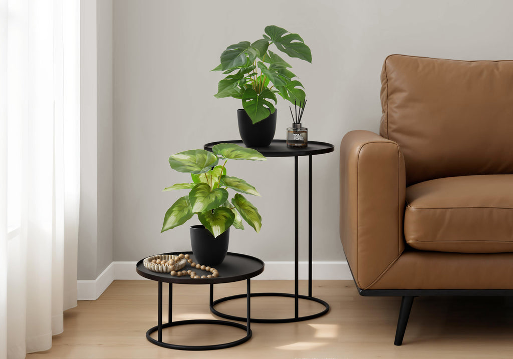 ARTIFICIAL PLANT - 2PCS / 13""H MONSTERA/CALATHEA/ 4"" POT