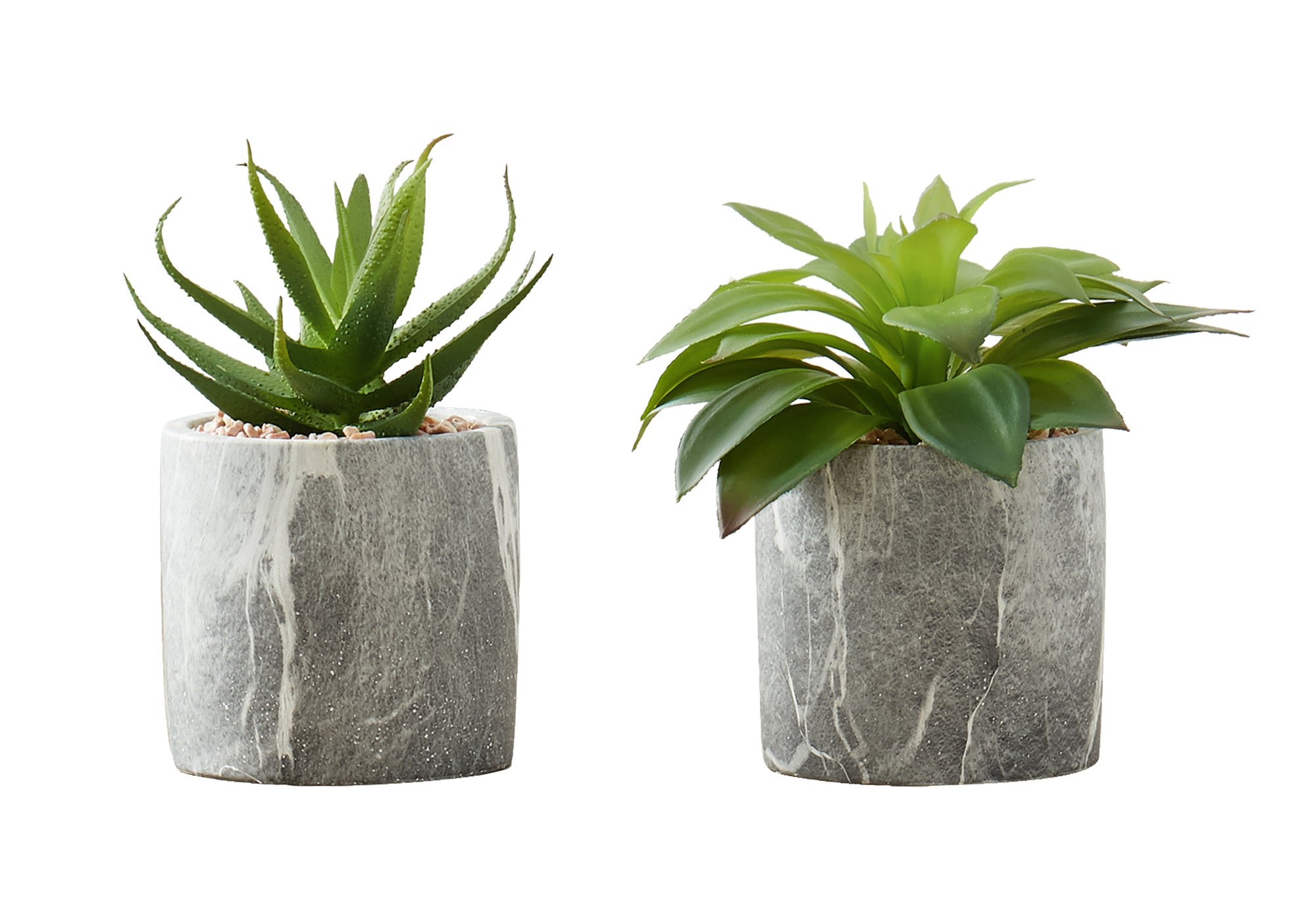 ARTIFICIAL PLANT - 2PCS / 7""H SUCCULENT IN 4"" CEMENT POT