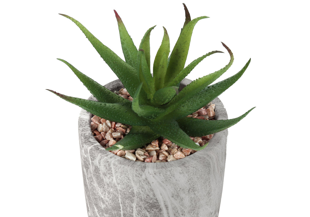 ARTIFICIAL PLANT - 2PCS / 7""H SUCCULENT IN 4"" CEMENT POT