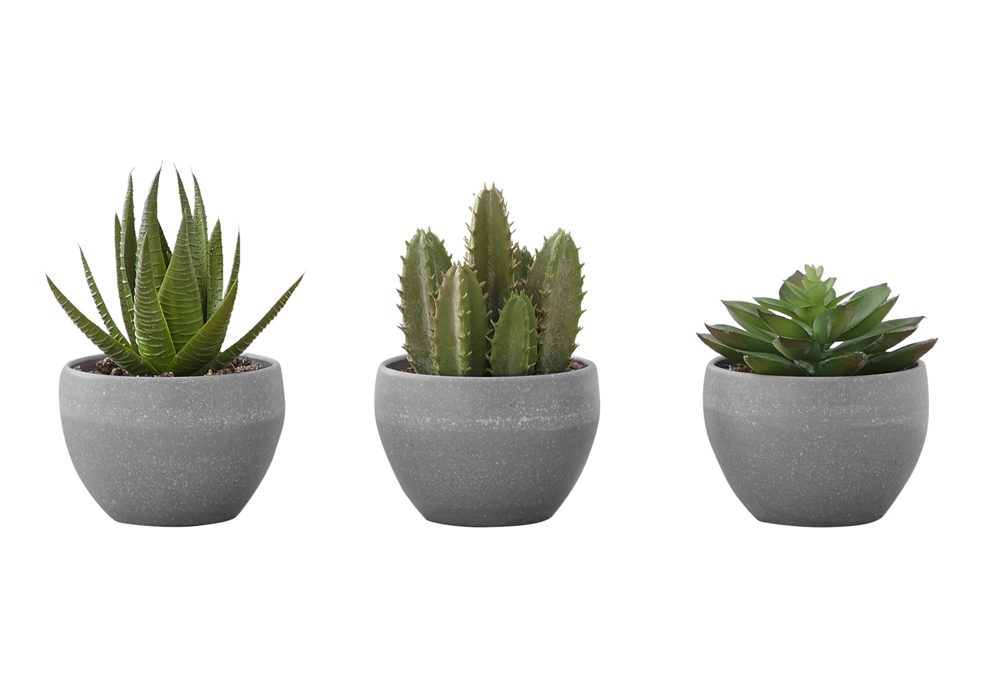 ARTIFICIAL PLANT - 3PCS / 6""H SUCCULENT IN A 3"" GREY POT