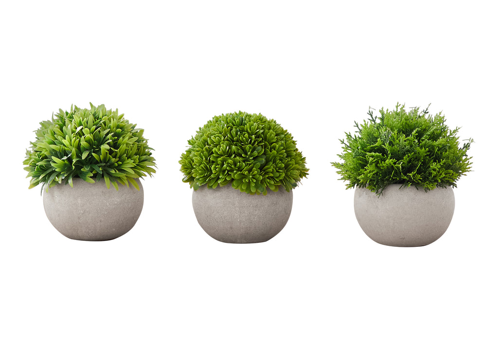 ARTIFICIAL PLANT - 3PCS / 5""H GRASS IN A 3"" GREY POT