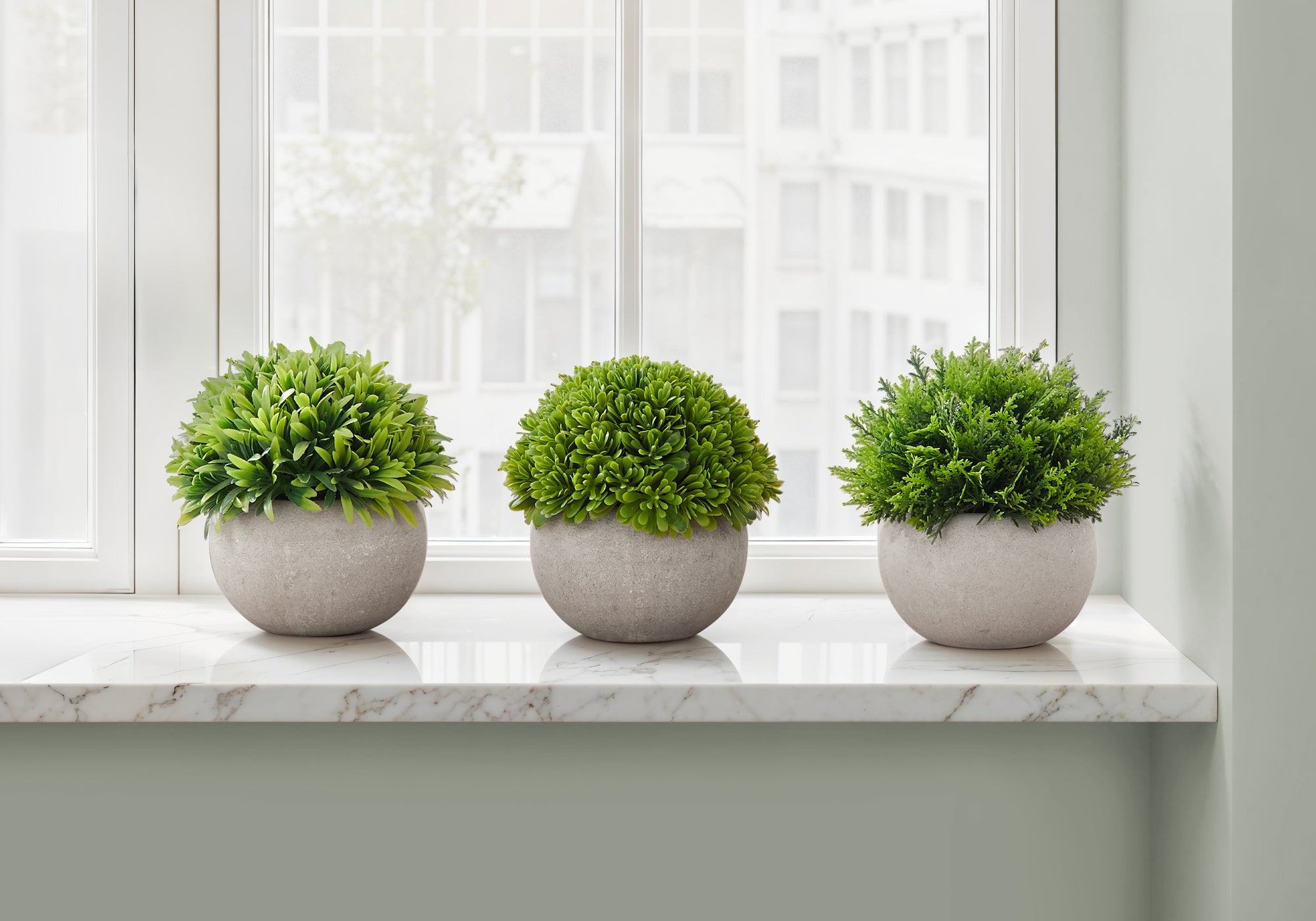 ARTIFICIAL PLANT - 3PCS / 5""H GRASS IN A 3"" GREY POT