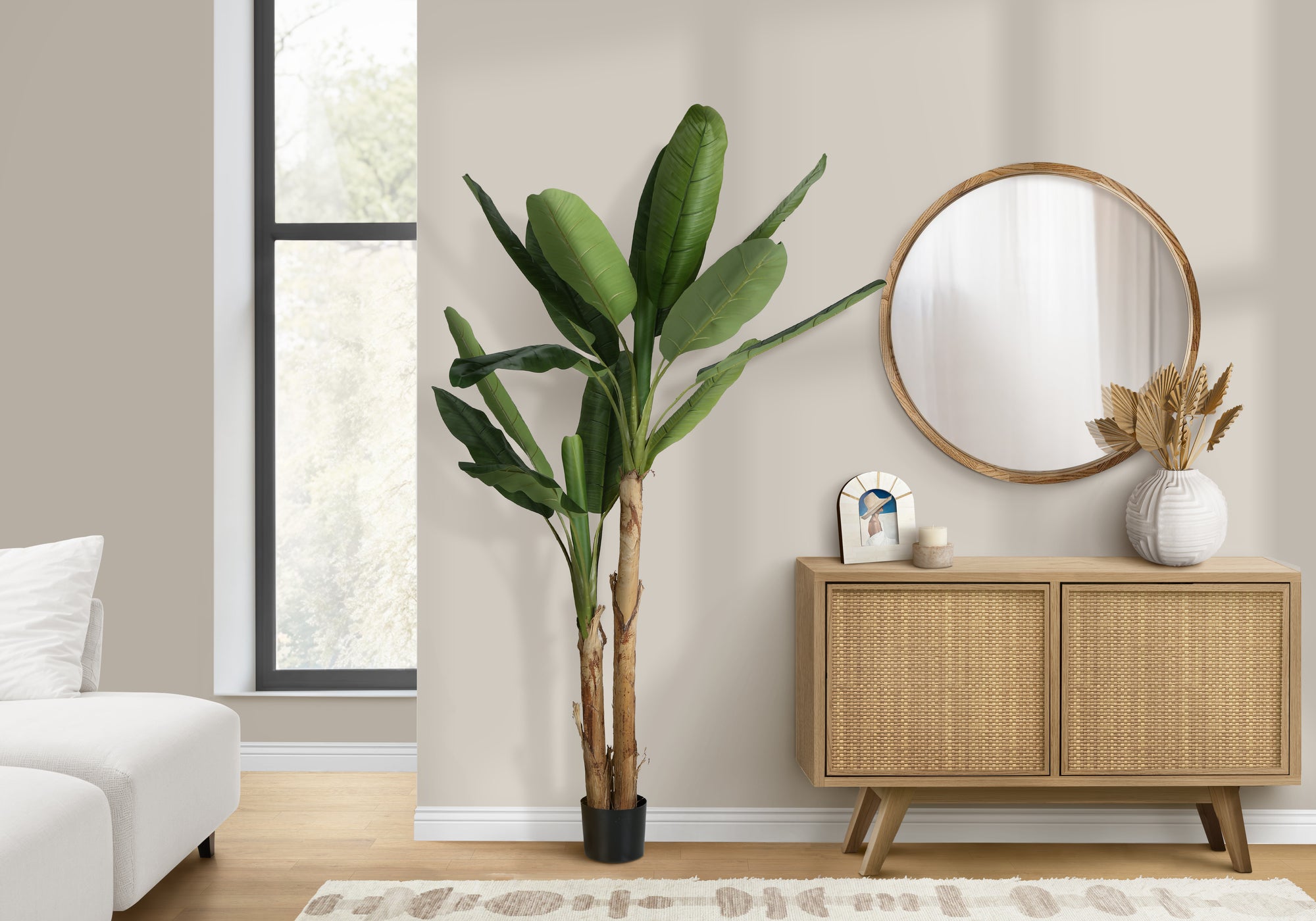 ARTIFICIAL PLANT - 83""H / INDOOR BANANA TREE IN A 8"" POT