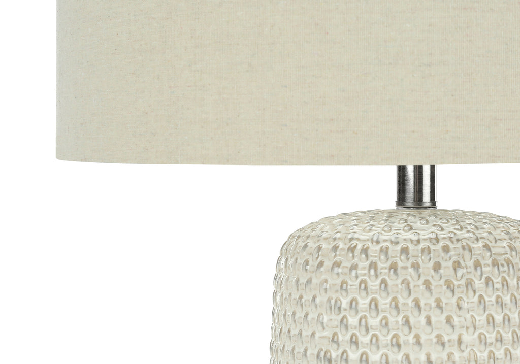 LIGHTING - 31""H TABLE LAMP CREAM CERAMIC / BEIGE SHADE