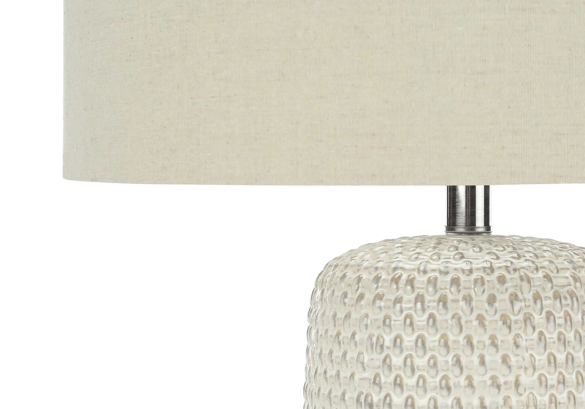 LIGHTING - 31""H TABLE LAMP CREAM CERAMIC / BEIGE SHADE