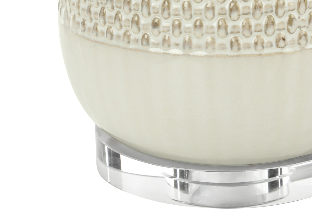 LIGHTING - 31""H TABLE LAMP CREAM CERAMIC / BEIGE SHADE