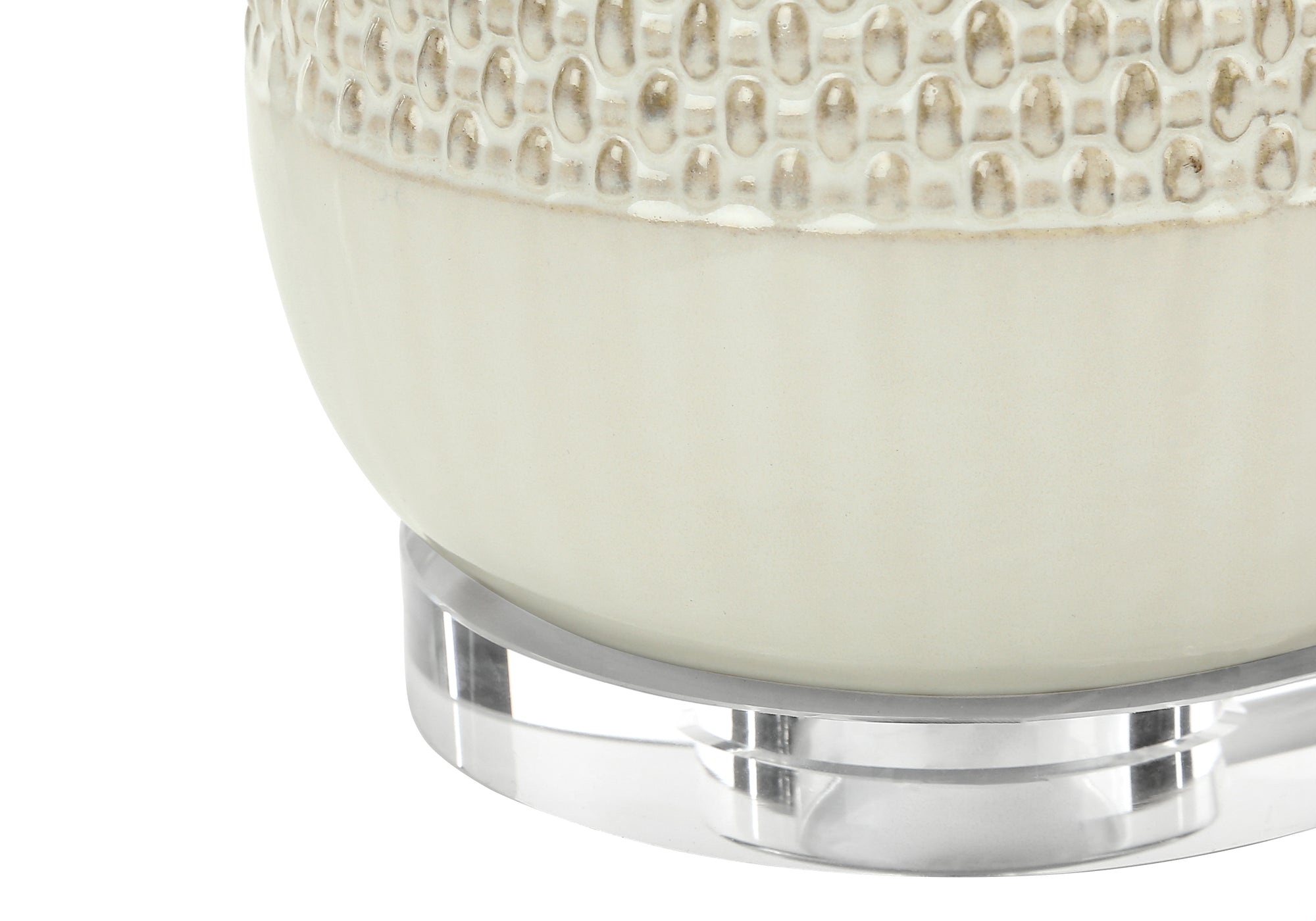 LIGHTING - 31""H TABLE LAMP CREAM CERAMIC / BEIGE SHADE