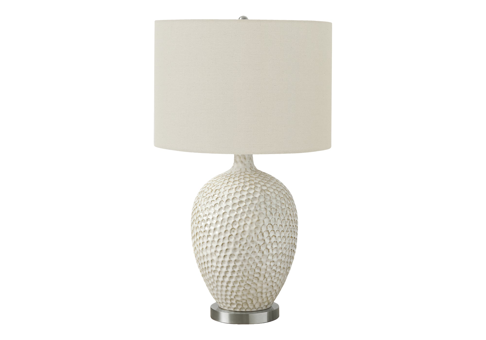 LIGHTING - 28""H TABLE LAMP CREAM CERAMIC / IVORY SHADE