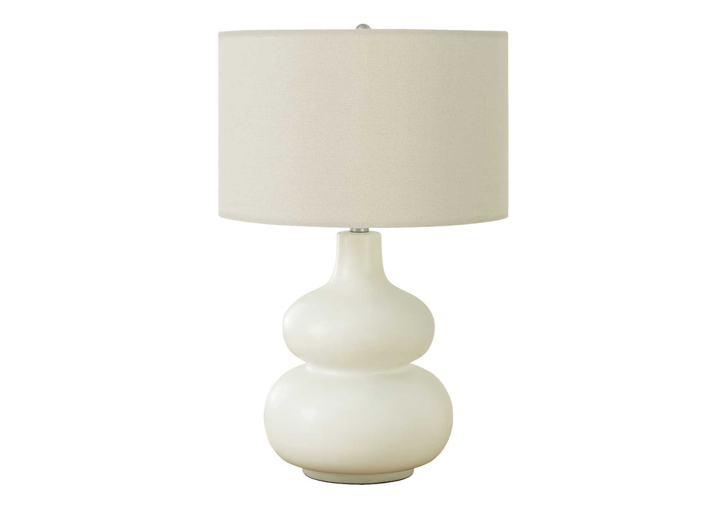 LIGHTING - 25""H TABLE LAMP CREAM CERAMIC / IVORY SHADE