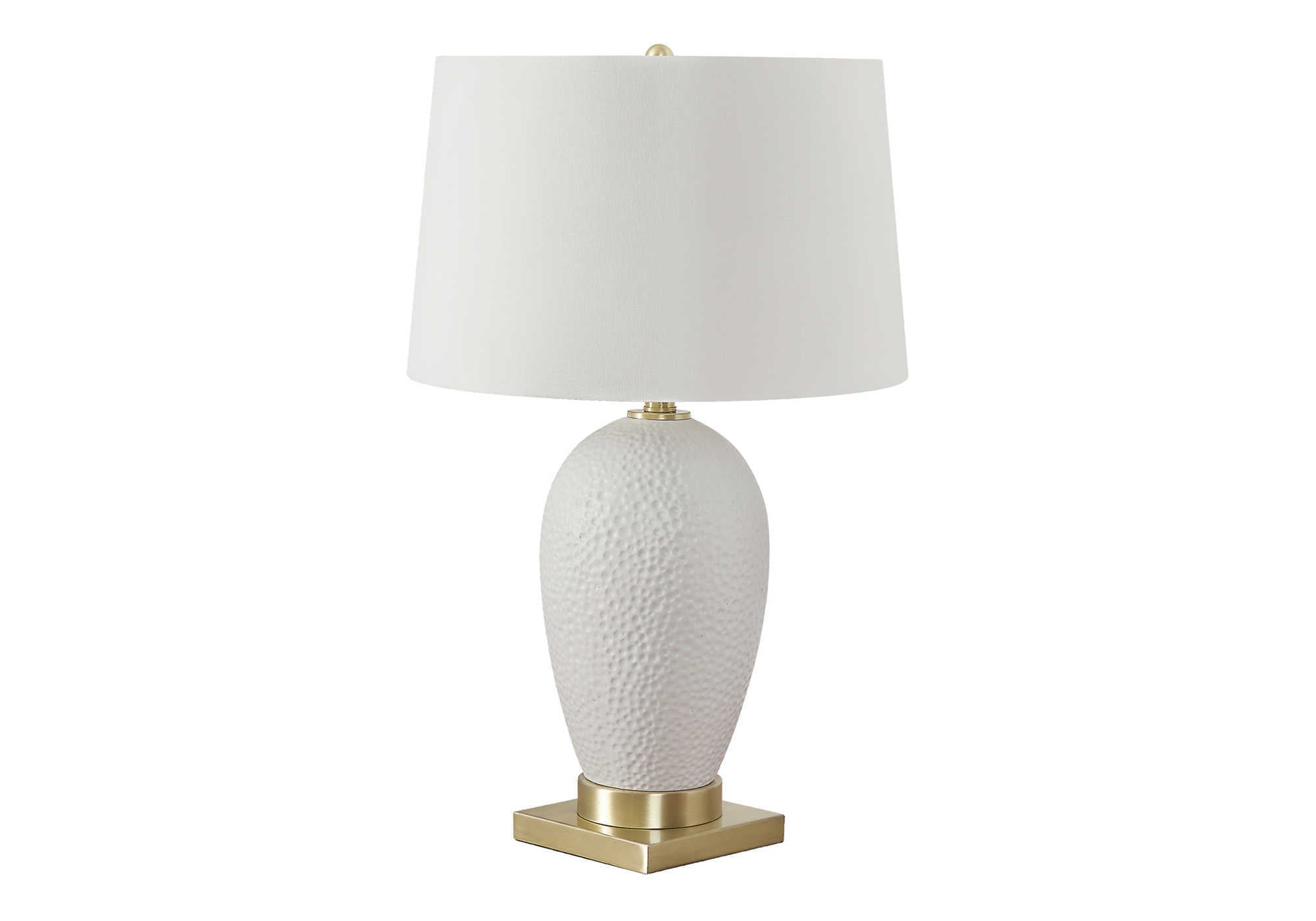 LIGHTING - 26""H TABLE LAMP WHITE CERAMIC / IVORY SHADE