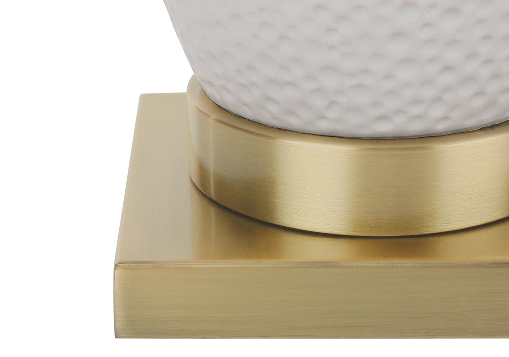 LIGHTING - 26""H TABLE LAMP WHITE CERAMIC / IVORY SHADE
