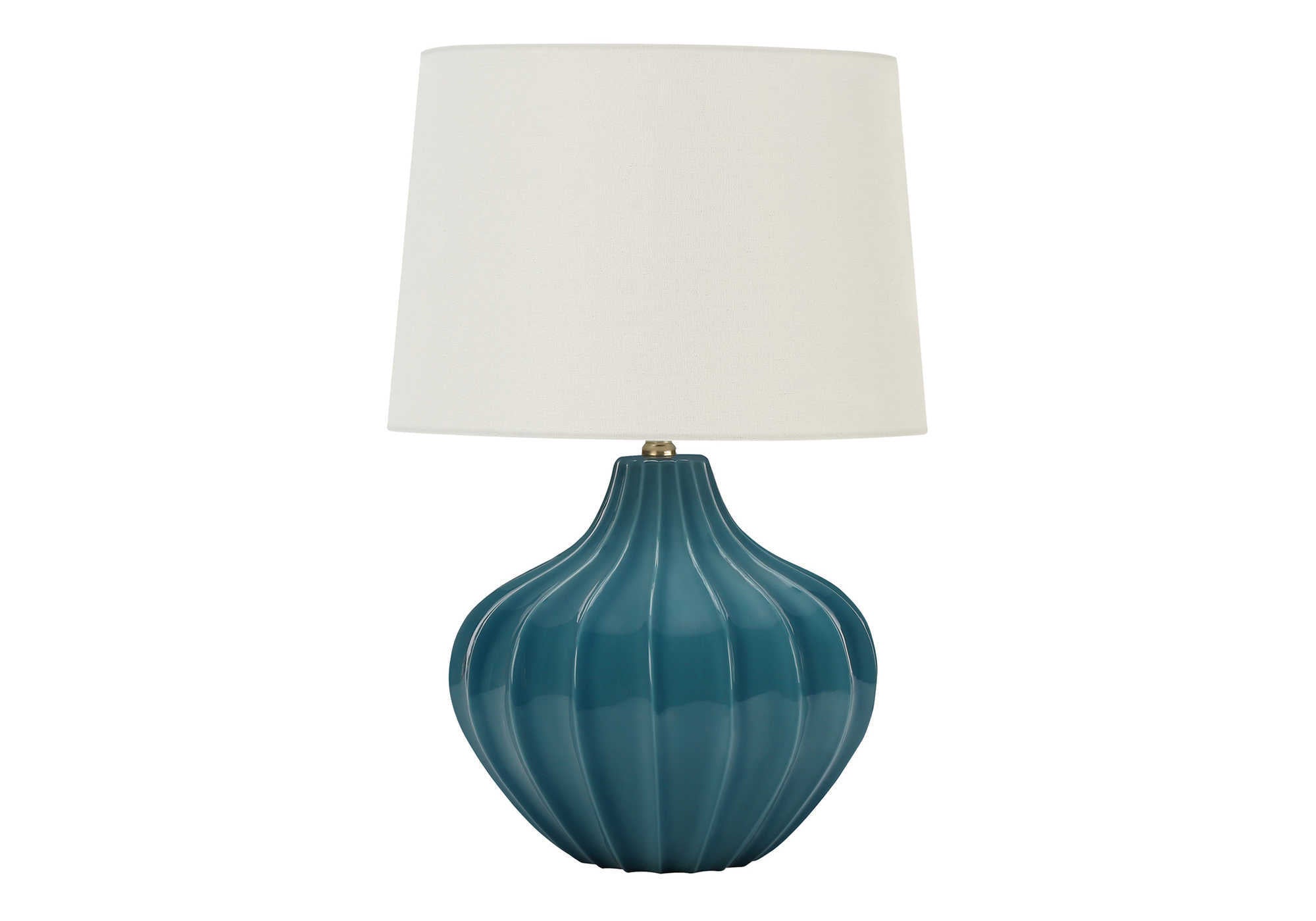 LIGHTING - 24""H TABLE LAMP BLUE CERAMIC  / IVORY SHADE