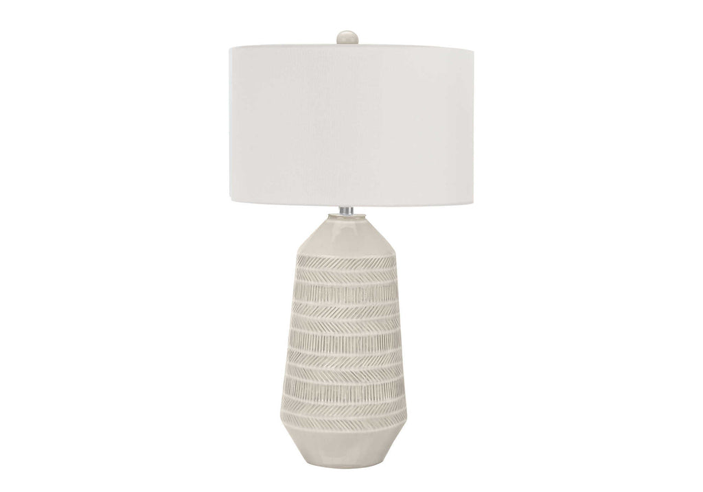 LIGHTING - 33""H TABLE LAMP CREAM CERAMIC / IVORY SHADE
