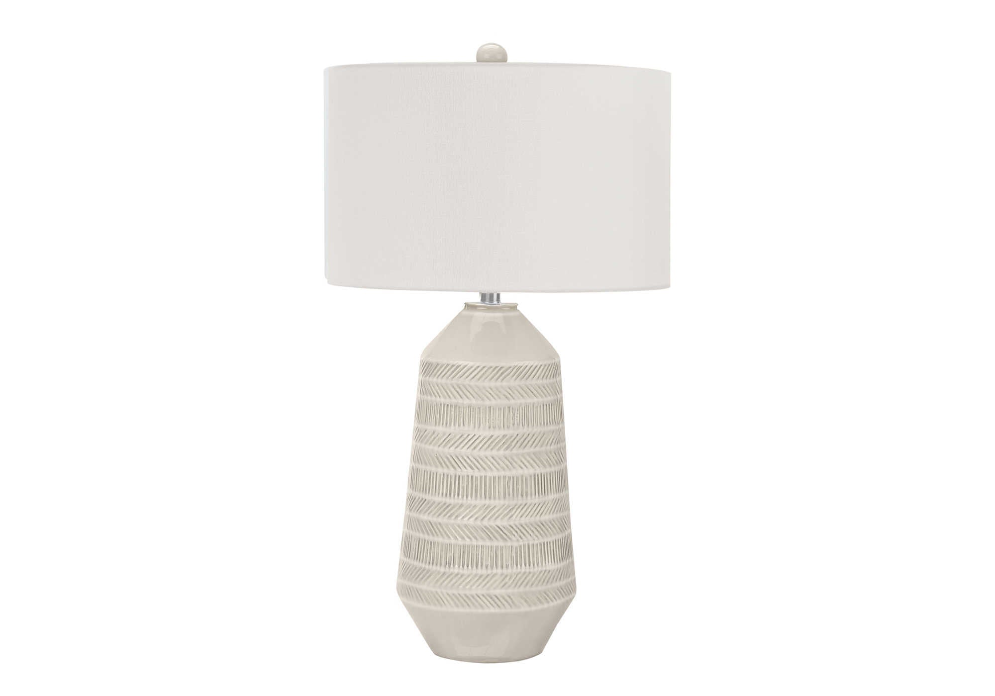 LIGHTING - 33""H TABLE LAMP CREAM CERAMIC / IVORY SHADE