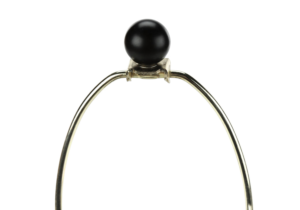 LIGHTING - 26""H TABLE LAMP BLACK METAL / IVORY SHADE