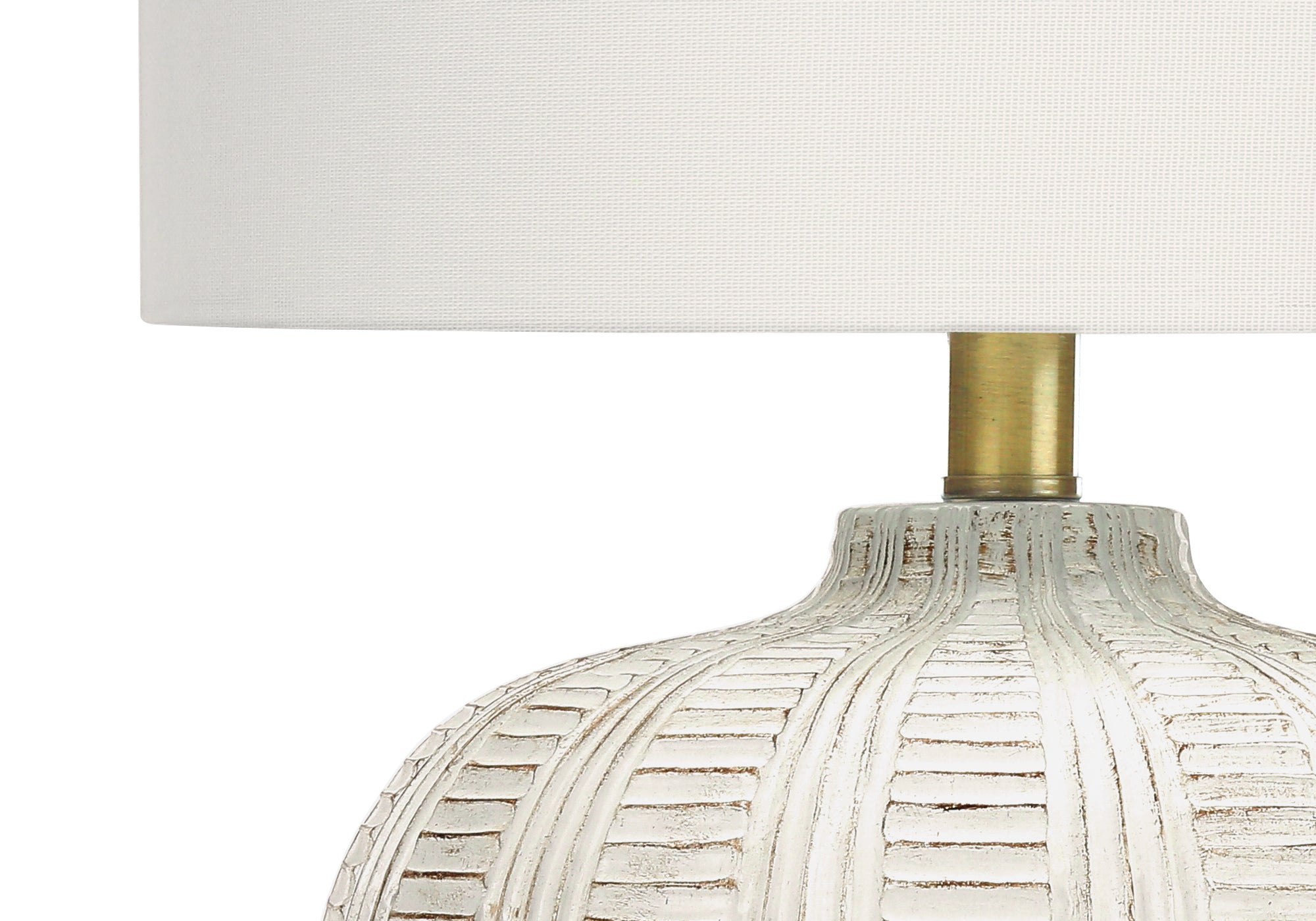 LIGHTING - 21""H TABLE LAMP CREAM RESIN / IVORY SHADE