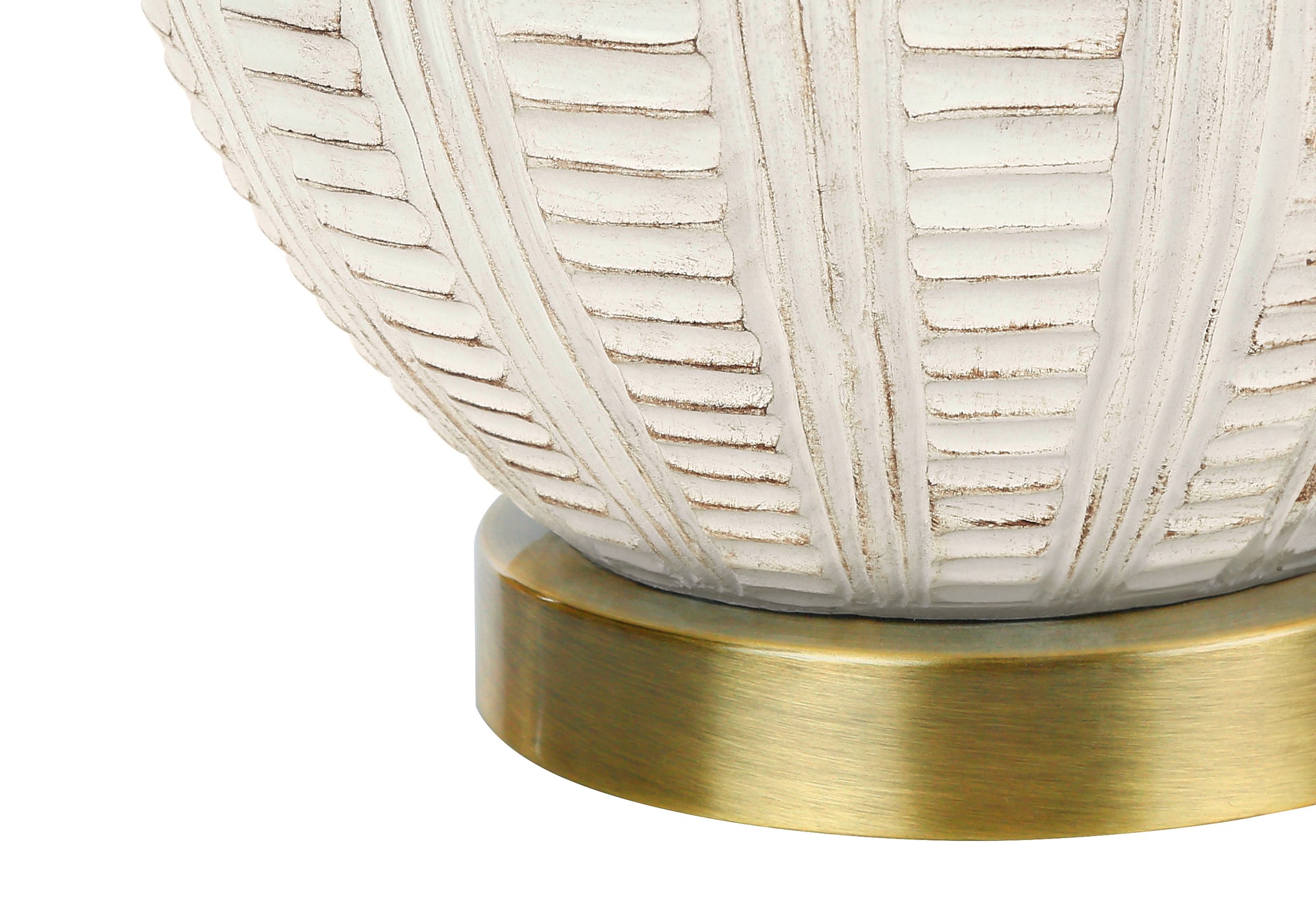 LIGHTING - 21""H TABLE LAMP CREAM RESIN / IVORY SHADE