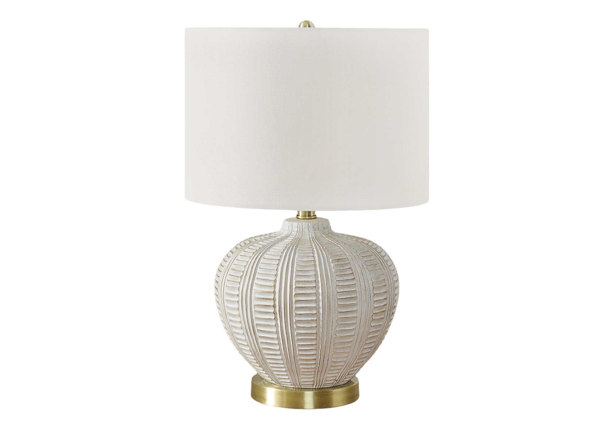 LIGHTING - 21""H TABLE LAMP CREAM RESIN / IVORY SHADE