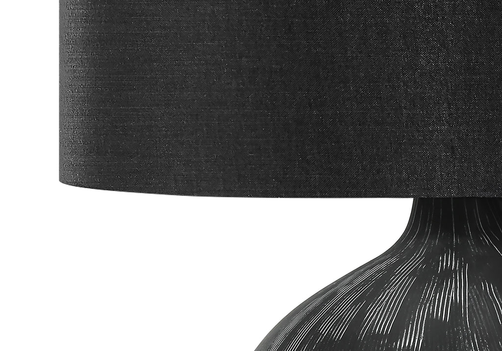 LIGHTING - 23""H TABLE LAMP BLACK CERAMIC / BLACK SHADE