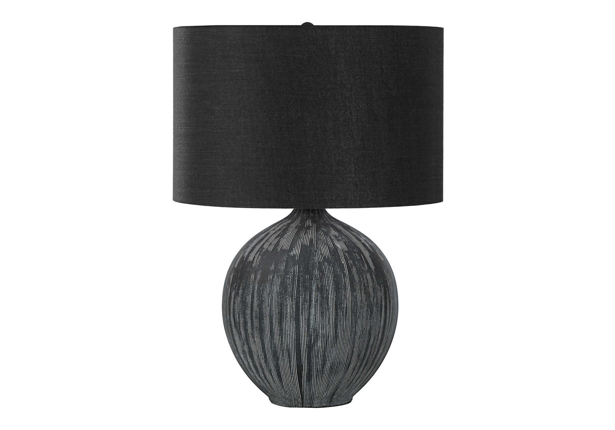 LIGHTING - 23""H TABLE LAMP BLACK CERAMIC / BLACK SHADE