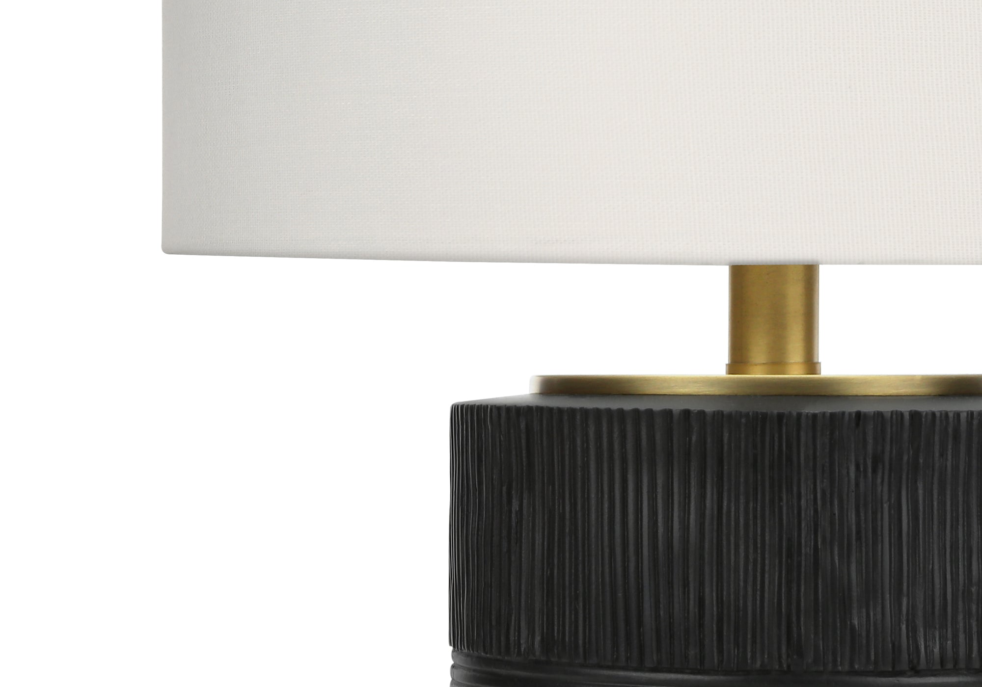 LIGHTING - 24""H TABLE LAMP BLACK RESIN / IVORY SHADE