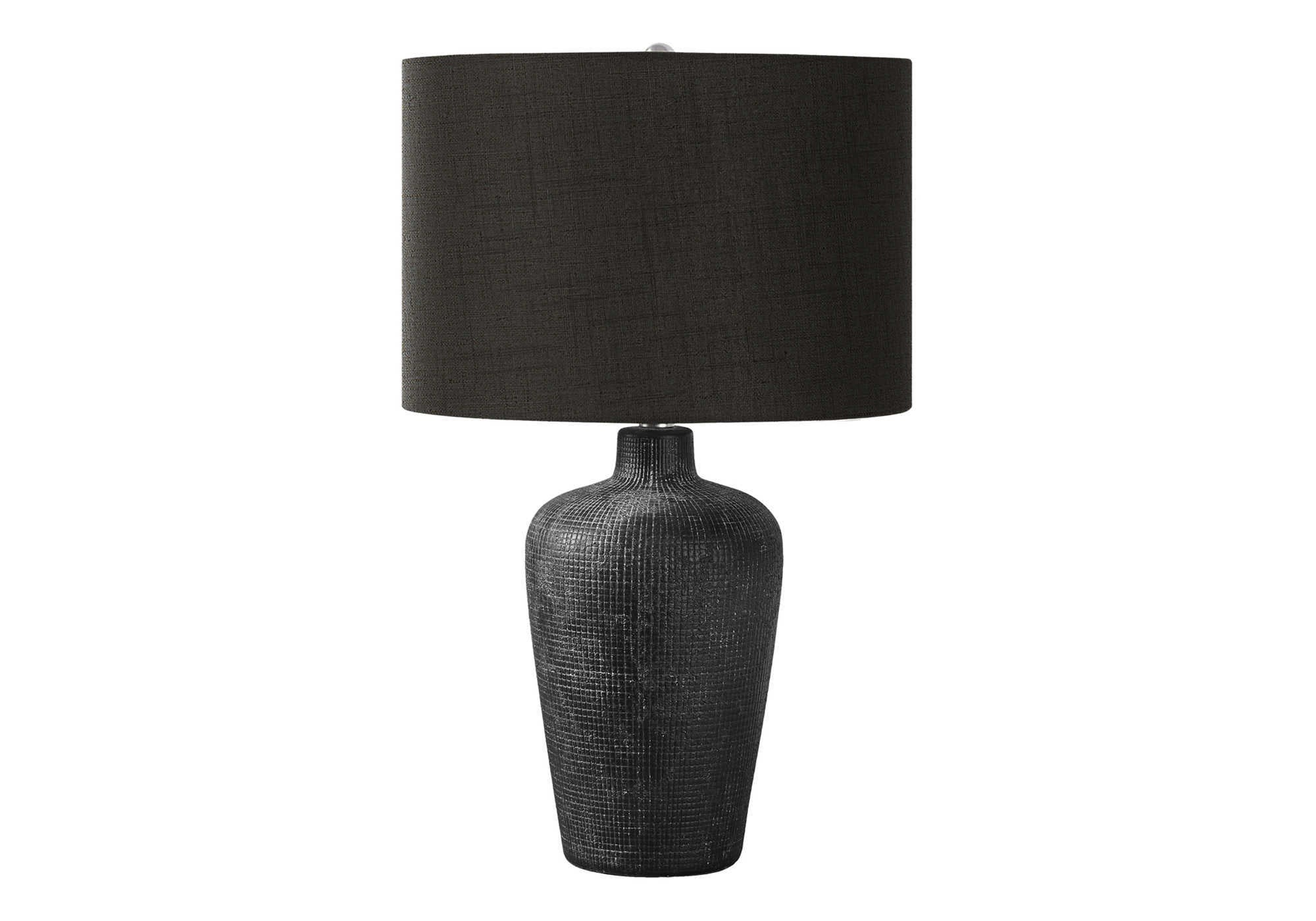 LIGHTING - 24""H TABLE LAMP BLACK CERAMIC / BLACK SHADE
