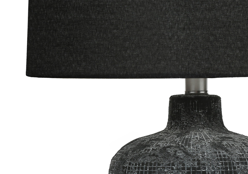 LIGHTING - 24""H TABLE LAMP BLACK CERAMIC / BLACK SHADE