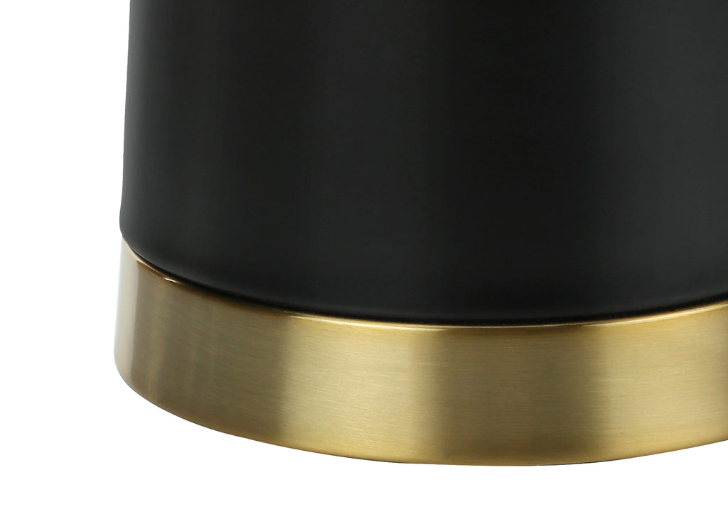 LIGHTING - 28""H TABLE LAMP BLACK METAL / BEIGE SHADE