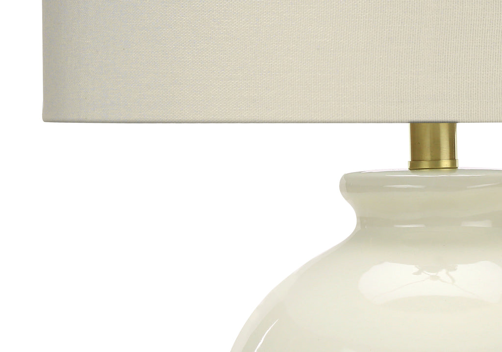 LIGHTING - 26""H TABLE LAMP CREAM CERAMIC / IVORY SHADE