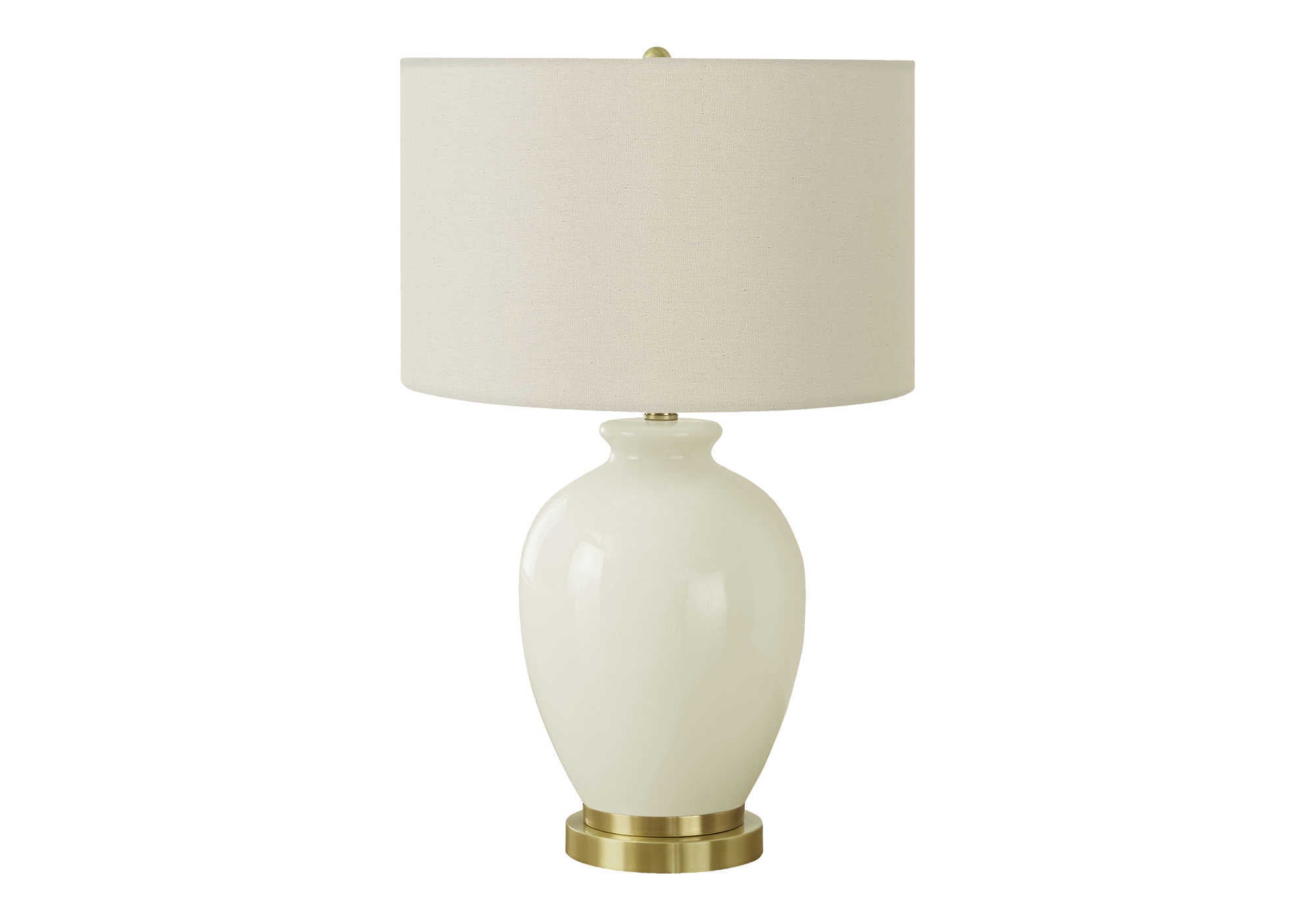 LIGHTING - 26""H TABLE LAMP CREAM CERAMIC / IVORY SHADE