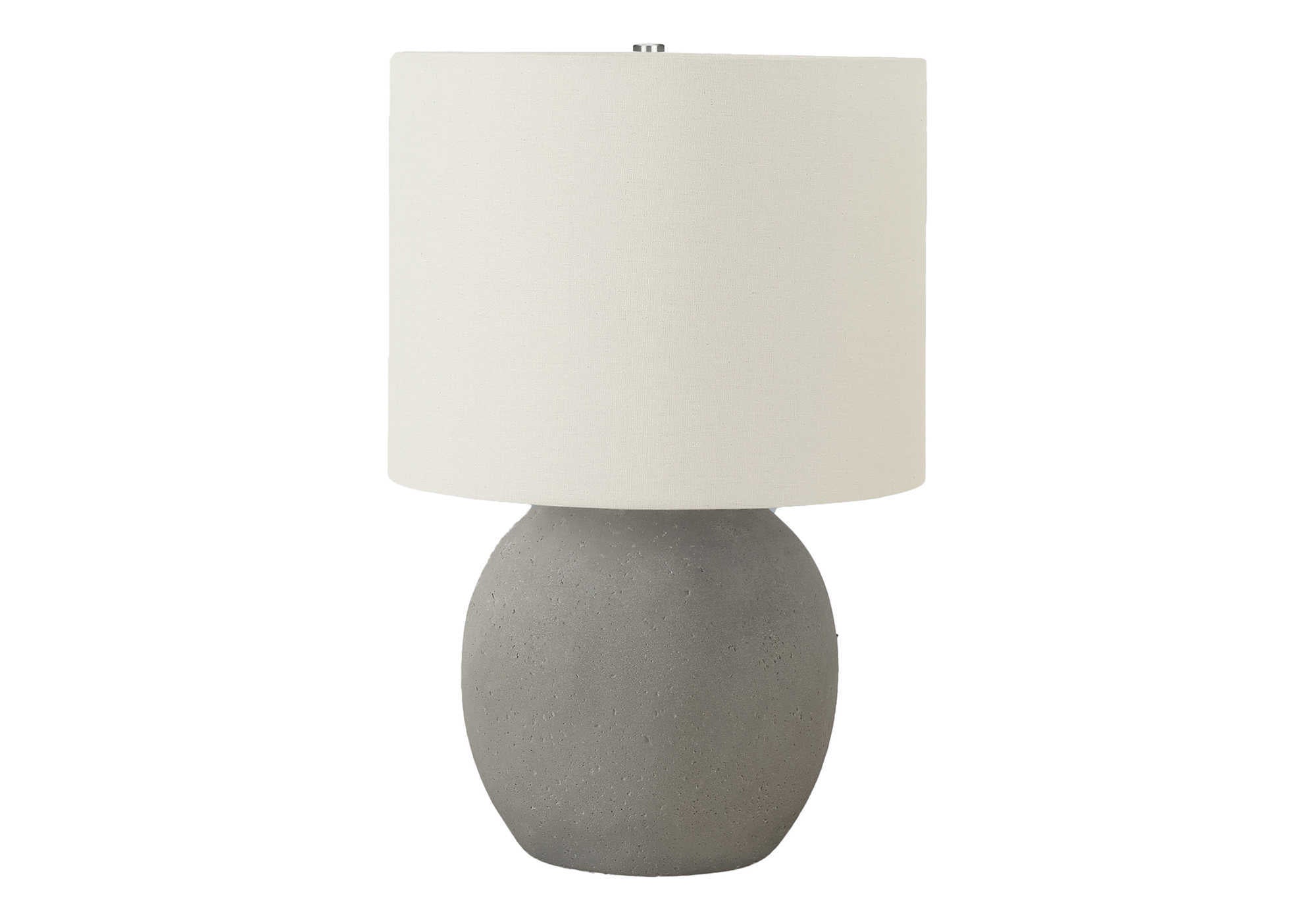 LIGHTING - 20""H TABLE LAMP GREY CONCRETE / IVORY SHADE