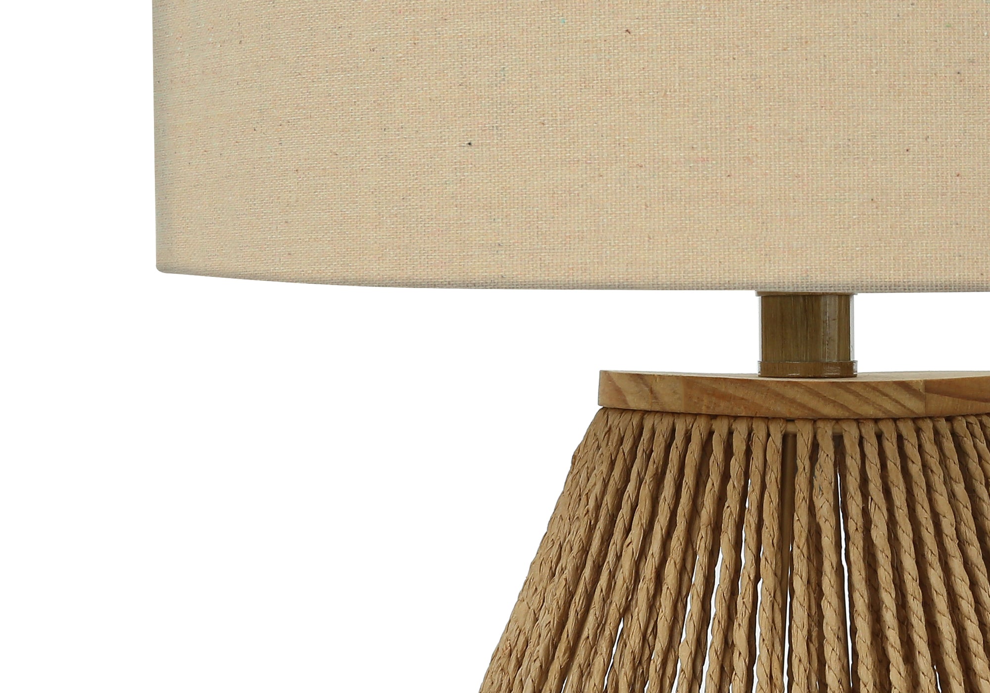 LIGHTING - 22""H TABLE LAMP BROWN ROPE / BEIGE SHADE