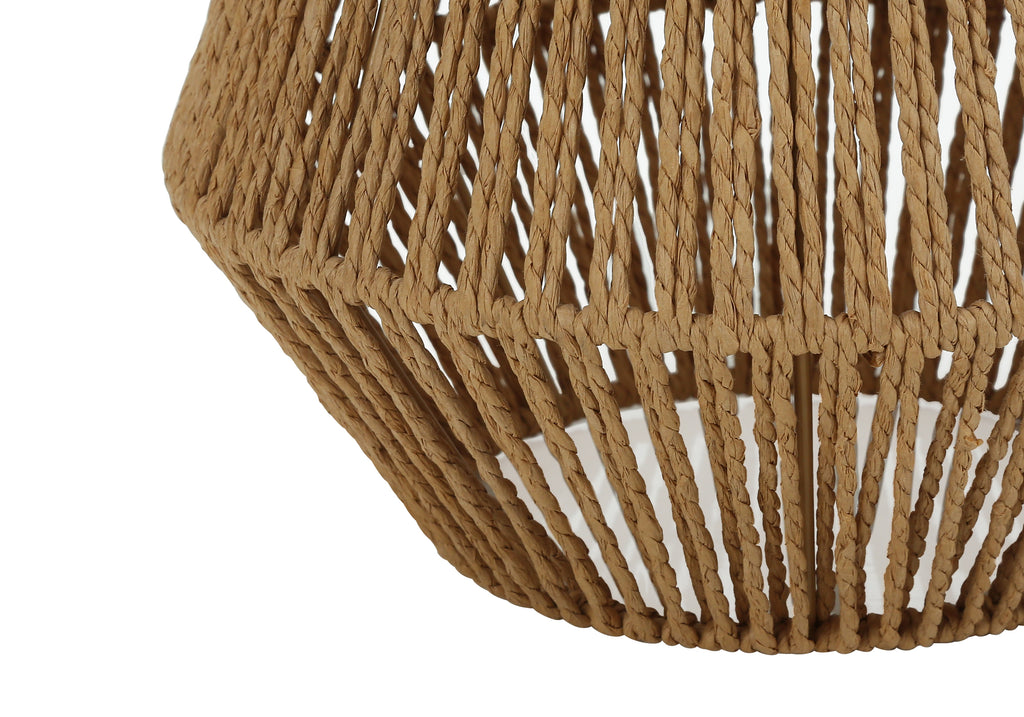 LIGHTING - 22""H TABLE LAMP BROWN ROPE / BEIGE SHADE