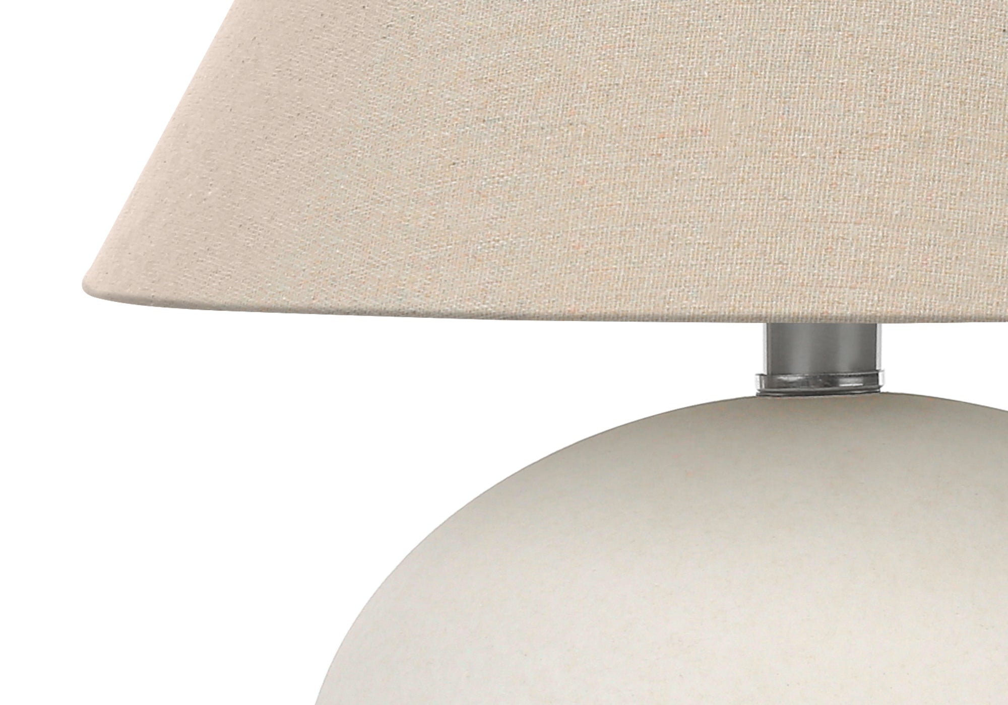 LIGHTING - 16""H TABLE LAMP CREAM CERAMIC / BEIGE SHADE
