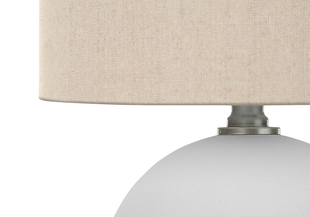 LIGHTING - 16""H TABLE LAMP CREAM CERAMIC / BEIGE SHADE
