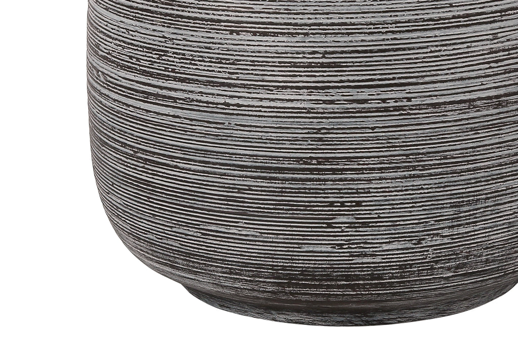 LIGHTING - 19""H TABLE LAMP GREY CERAMIC / IVORY SHADE