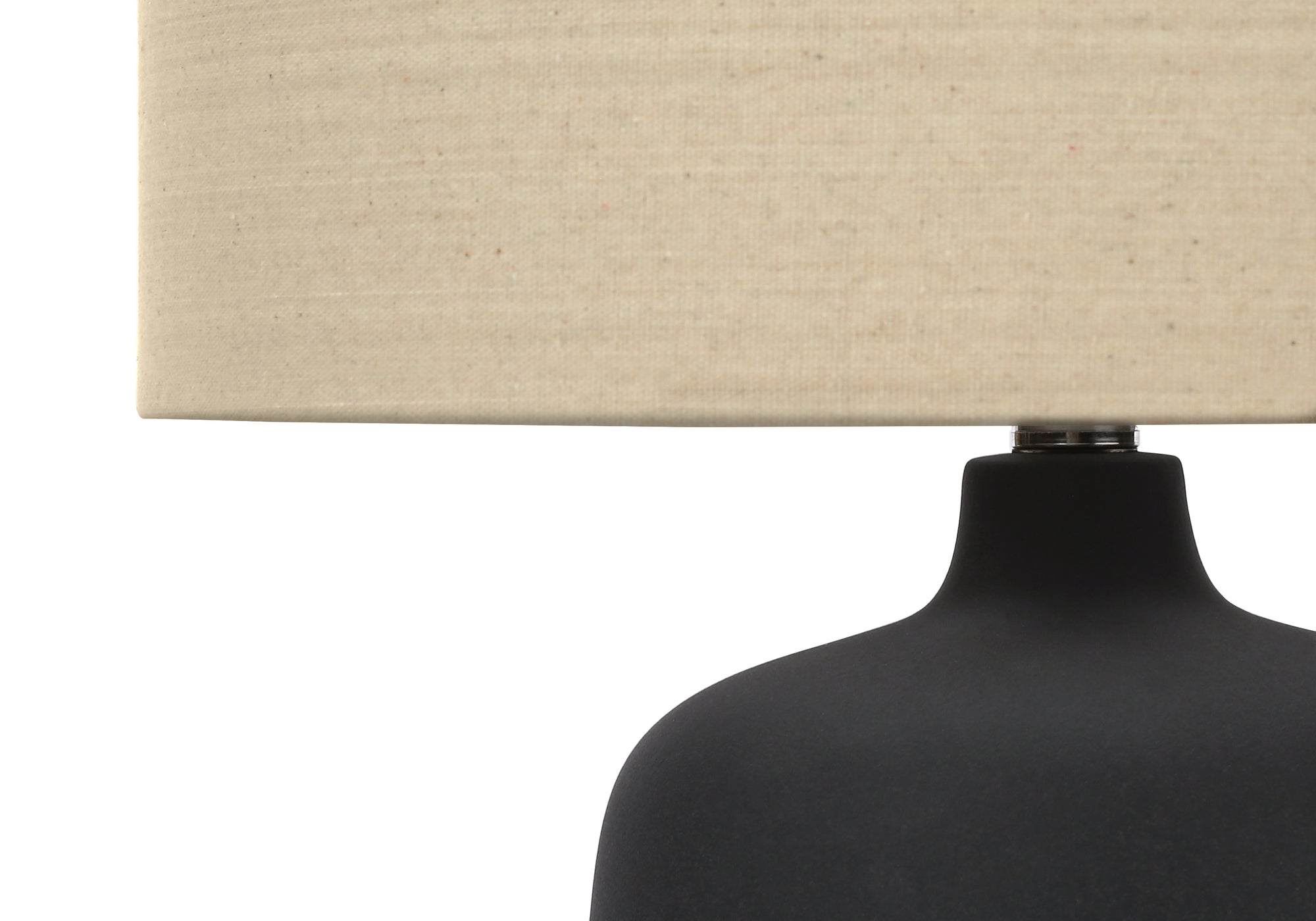 LIGHTING - 24""H TABLE LAMP BLACK CERAMIC / BEIGE SHADE