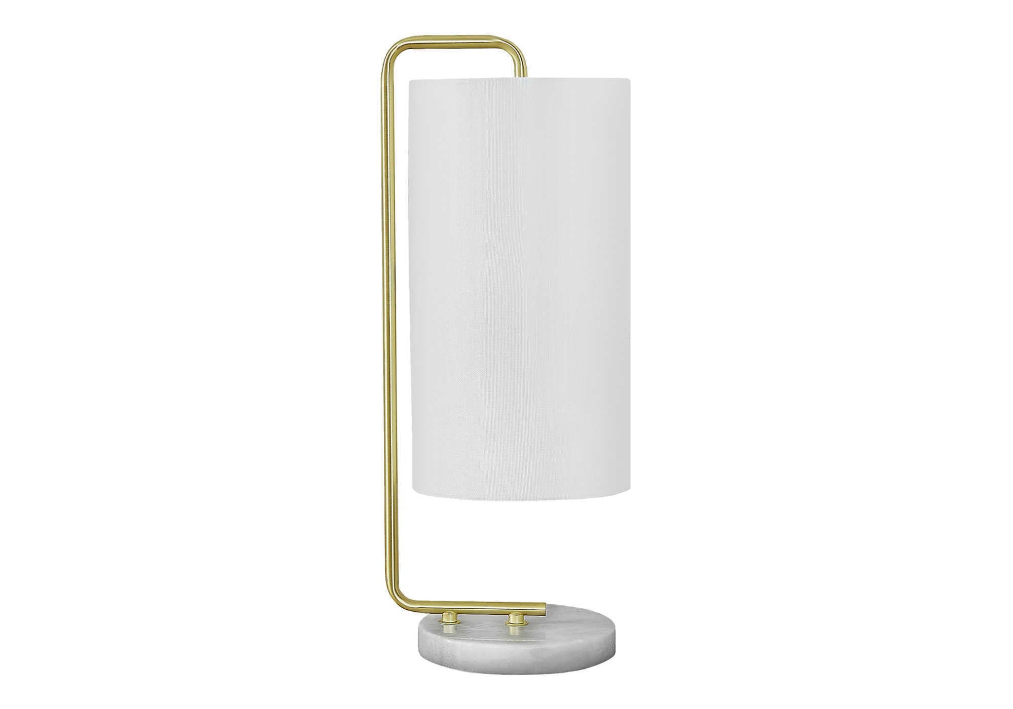 LIGHTING - 20""H TABLE LAMP WHITE MARBLE / IVORY SHADE