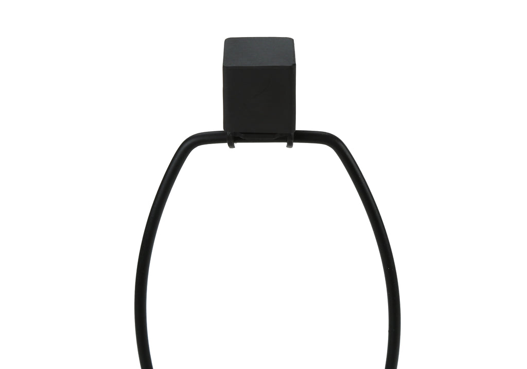 LIGHTING - 25""H TABLE LAMP BLACK METAL/BEIGE SHADE/USB