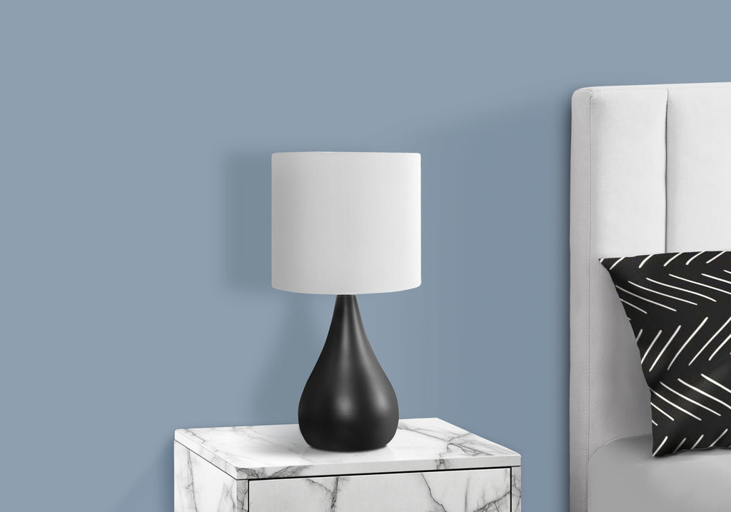 LIGHTING - 2PCS / 18""H TABLE LAMP BLACK / IVORY SHADE