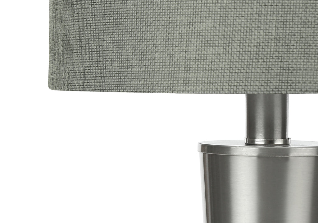 LIGHTING - 2PCS / 24""H TABLE LAMP NICKEL / GREY / USB