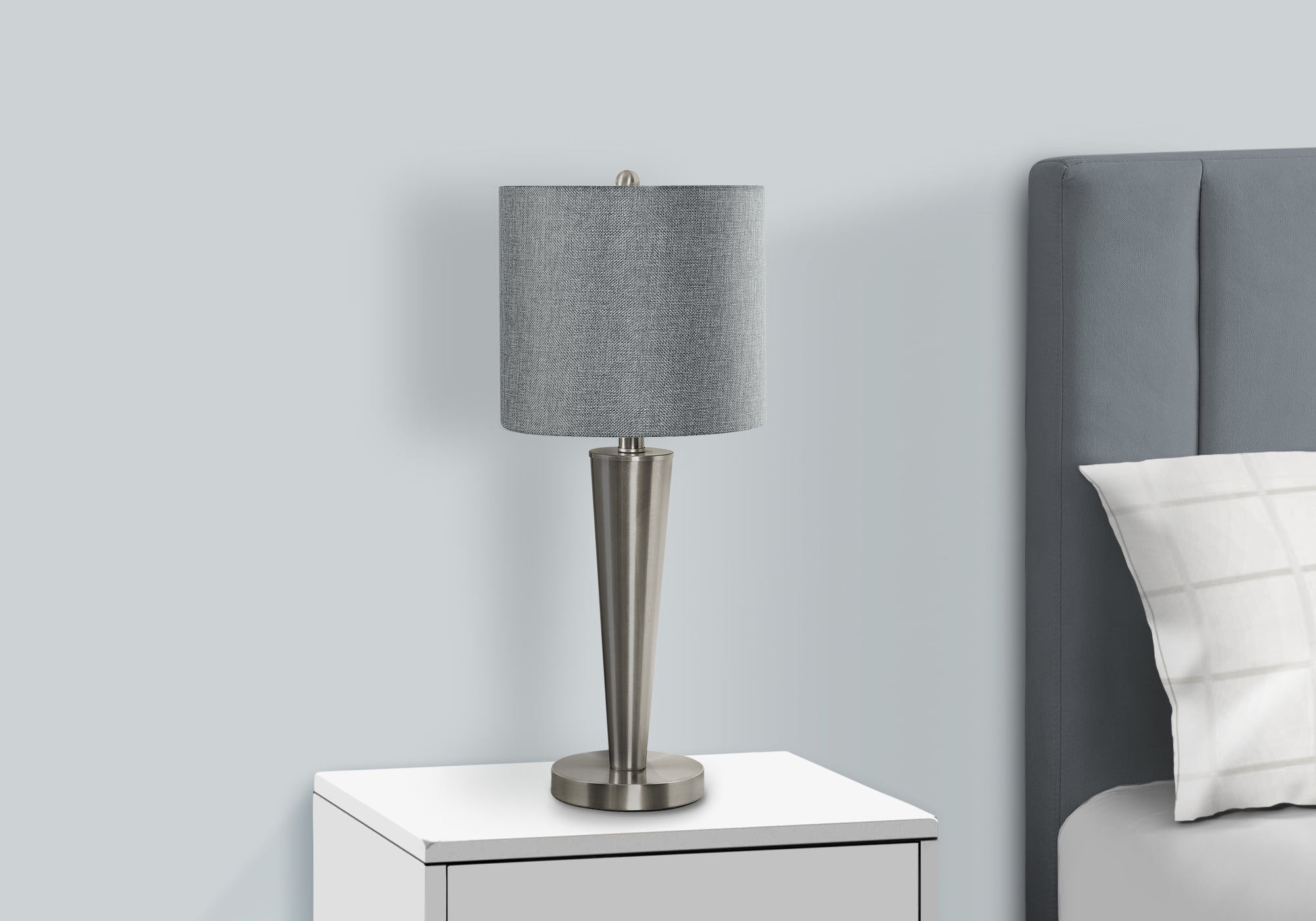 LIGHTING - 2PCS / 24""H TABLE LAMP NICKEL / GREY / USB