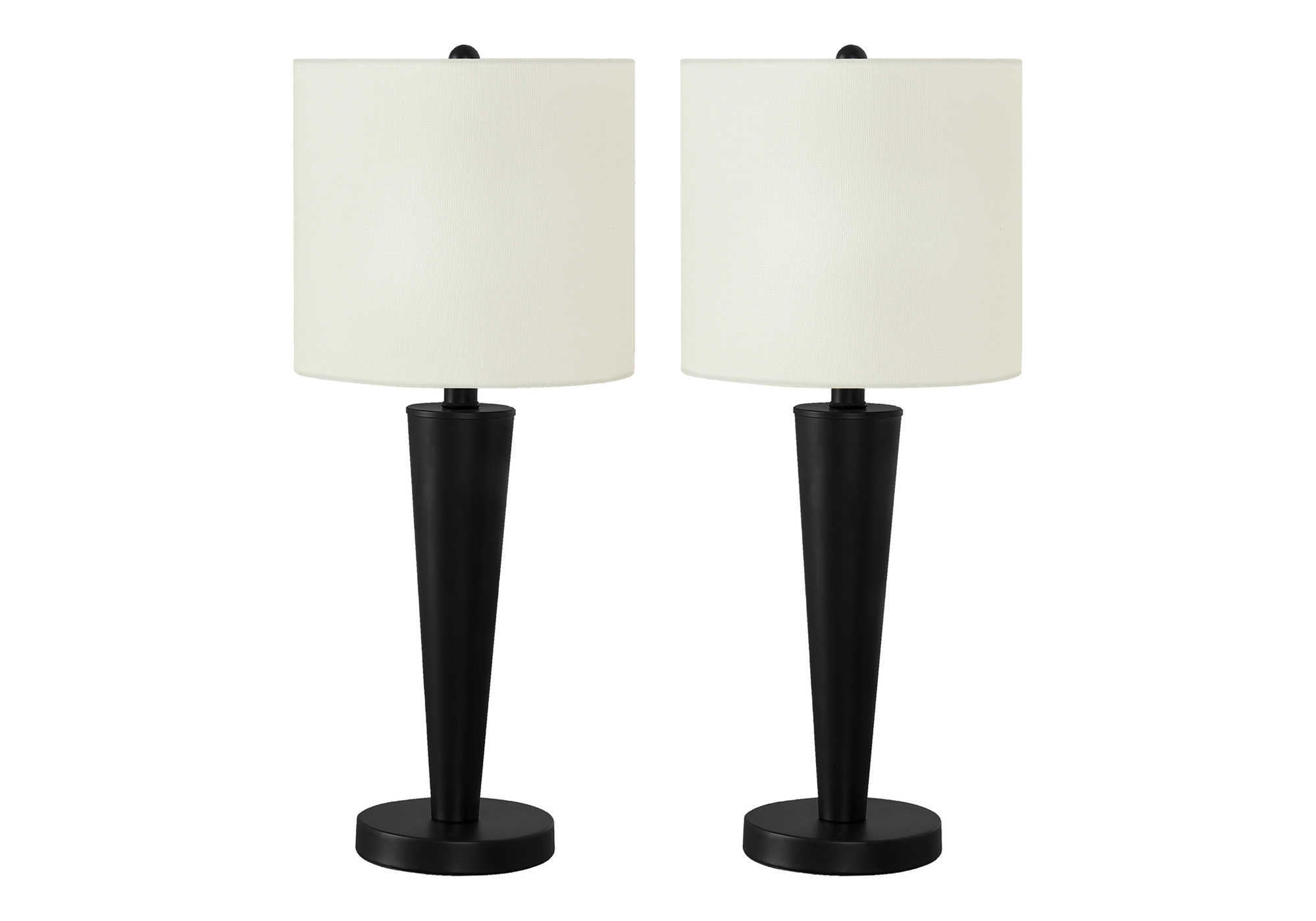 LIGHTING - 2PCS / 24""H TABLE LAMP BLACK / IVORY / USB