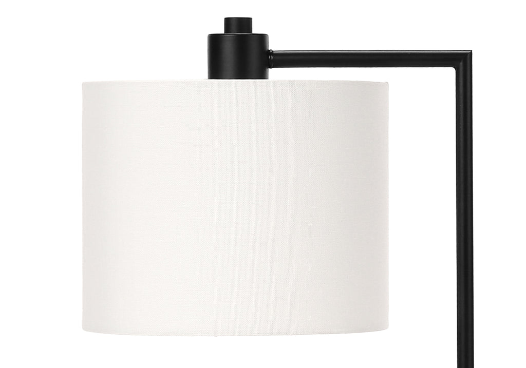LIGHTING - 19""H TABLE LAMP BLACK METAL / IVORY SHADE /USB