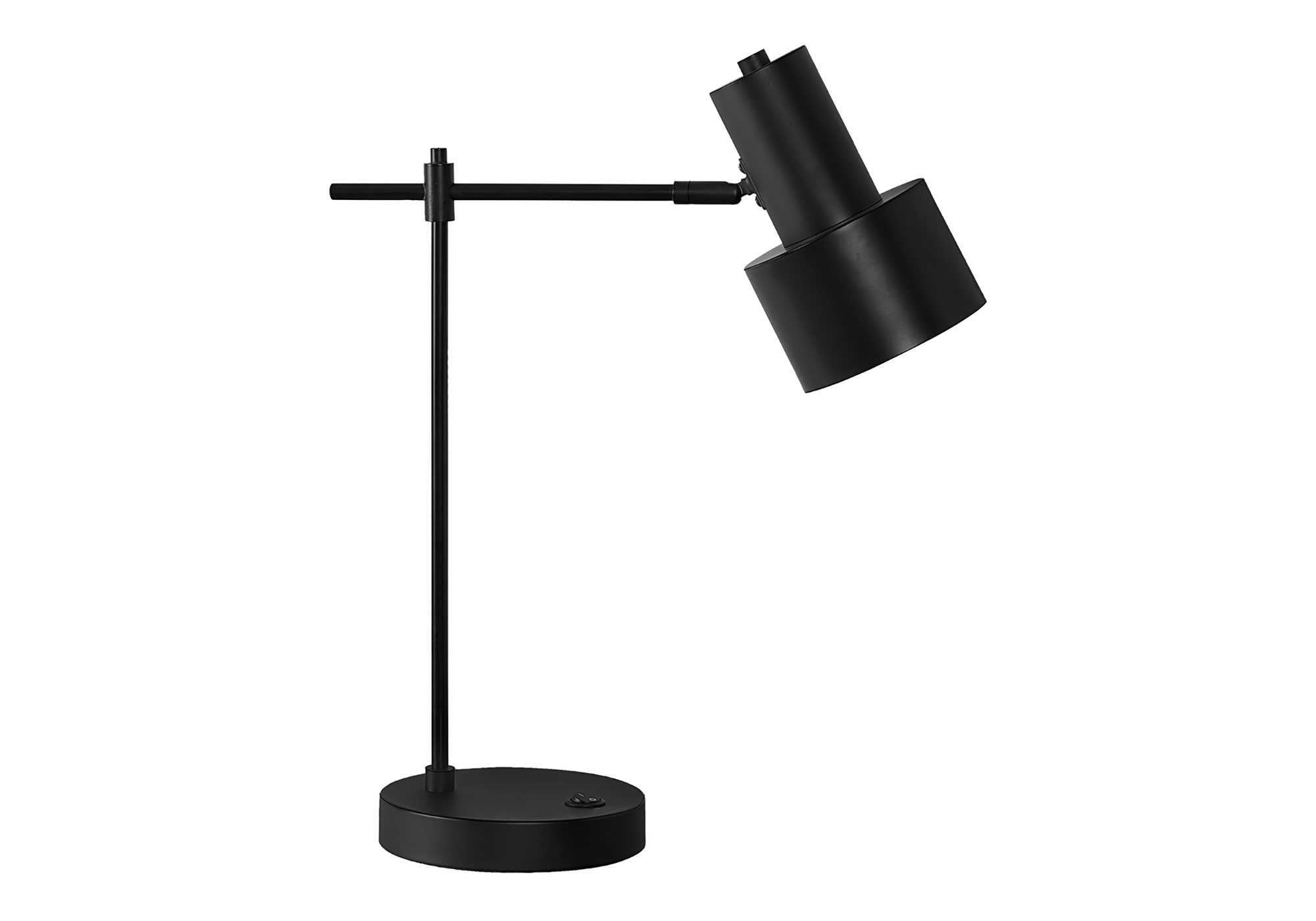 LIGHTING - 21""H TABLE LAMP BLACK METAL/BLACK SHADE/USB