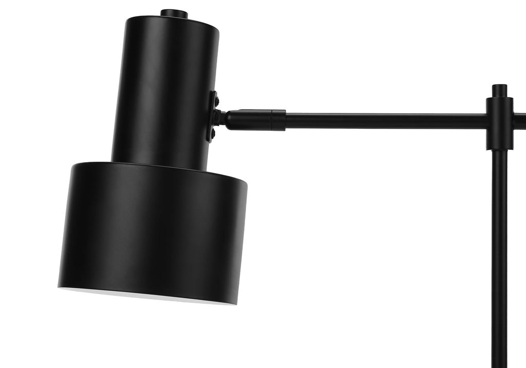 LIGHTING - 21""H TABLE LAMP BLACK METAL/BLACK SHADE/USB
