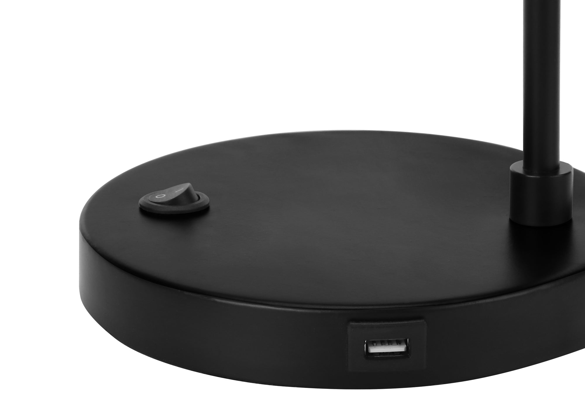 LIGHTING - 21""H TABLE LAMP BLACK METAL/BLACK SHADE/USB