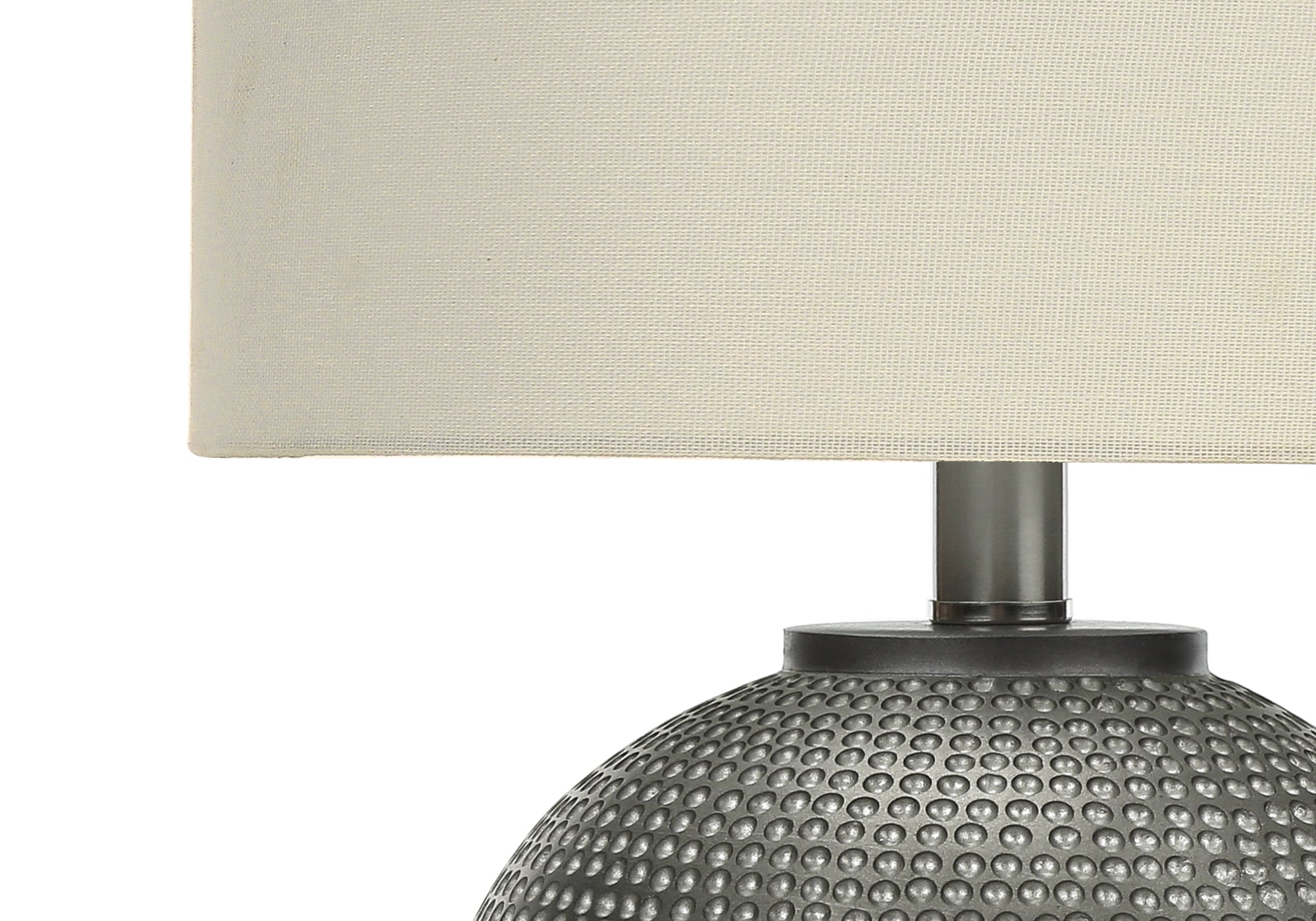 LIGHTING - 19""H TABLE LAMP GREY RESIN / IVORY SHADE