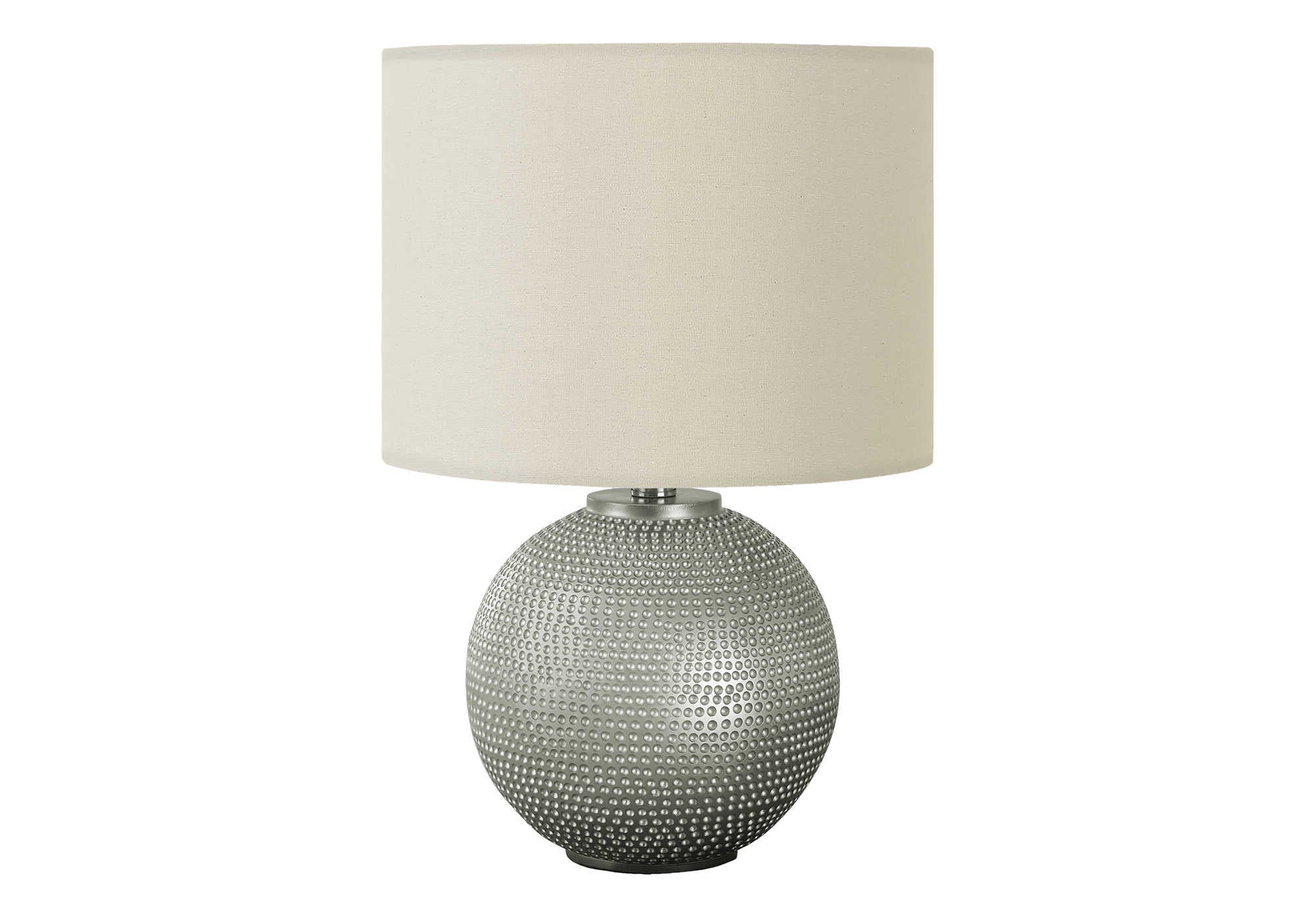 LIGHTING - 19""H TABLE LAMP GREY RESIN / IVORY SHADE