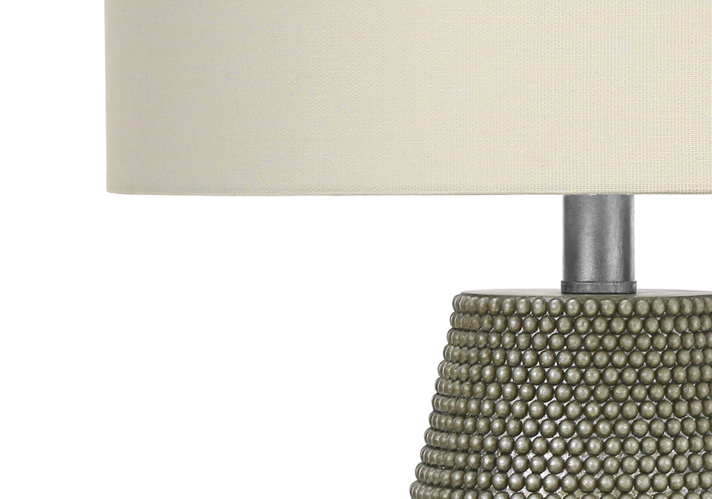 LIGHTING - 24""H TABLE LAMP GREY RESIN / IVORY SHADE